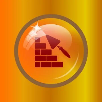 Building wall icon. Internet button on colored background. . Ilustración de archivo
