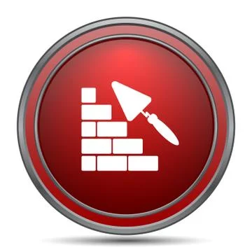 Building wall icon. Internet button on white background.. Ilustración de archivo