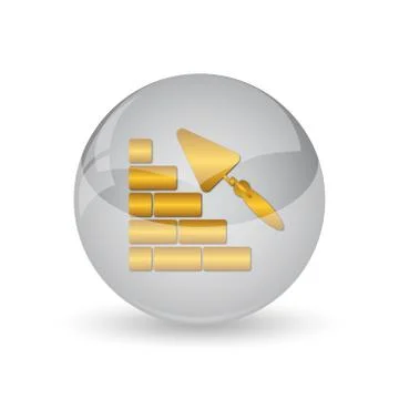 Building wall icon. Internet button on white background. . Ilustración de archivo