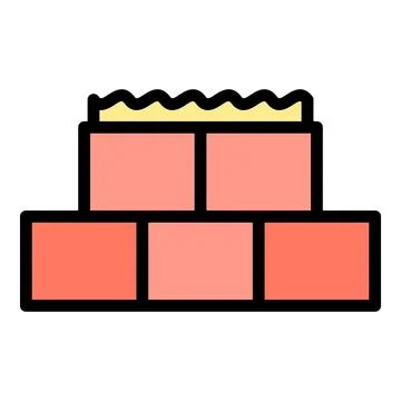 Building wall icon vector flat Ilustración de archivo