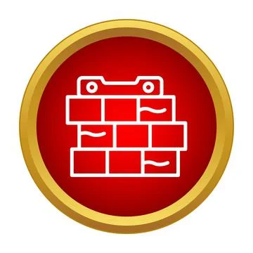 Building wall with level tool in red gold frame Stock Illustration