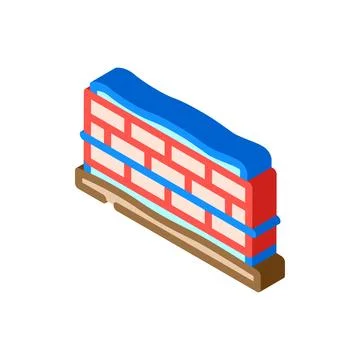 Building wall section showing thermal insulation layers Ilustración de archivo