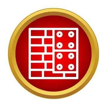 Building wall showing insulation material layer icon Ilustración de archivo