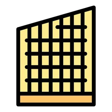 Building wall structure being built with metal rods icon Stock Illustration