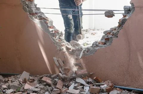 Building walls to crack Stock Photos