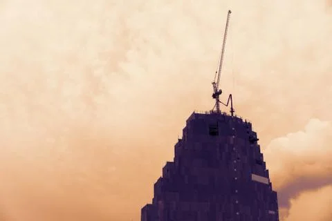 The building was built in the sky on a cloudy day. Stock Photos