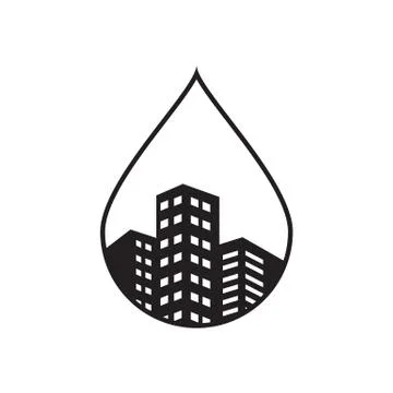Building with water drop concept Ilustración de archivo
