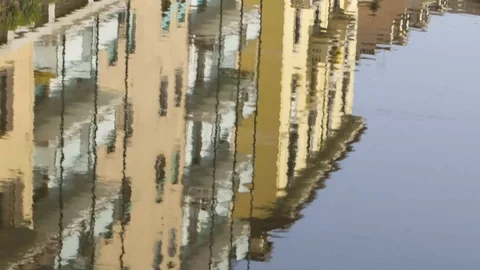 Building in water reflection Stock Footage 90386094