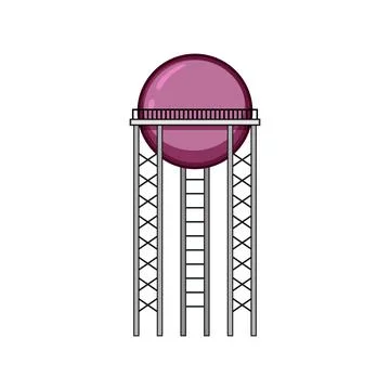 Building water tower cartoon vector illustration Ilustración de archivo