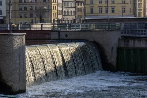 Building, Water Tower by the Oder River, Wroclaw Poland. Foto stock