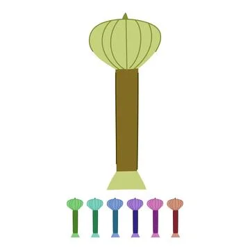 Building water tower vector cartoon graphic Ilustración de archivo