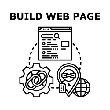 Building web page concept for development process Stock Illustration