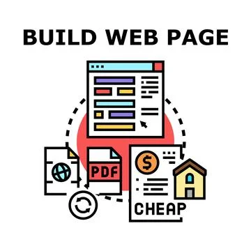 Building web page developing application icon vector Stock-Illustration