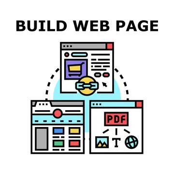Building web pages and designing digital content Stock Illustration