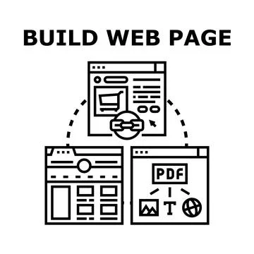 Building web pages and designing digital content 库存插图