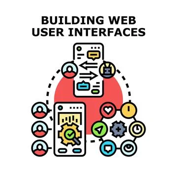 Building web user interfaces concept vector icon 스톡 일러스트