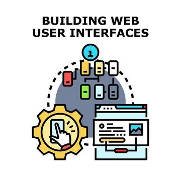 Building web user interfaces for digital products 库存插图