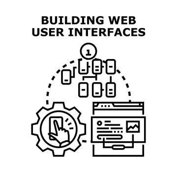 Building web user interfaces for digital products Stock Illustration