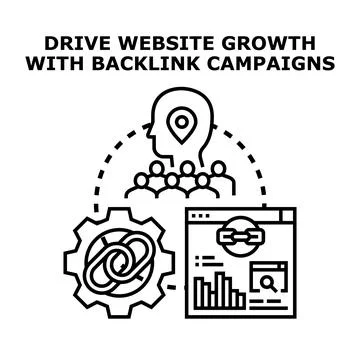 Building website growth with digital backlink strategy 스톡 일러스트