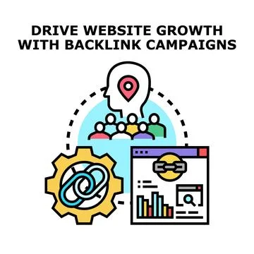 Building website growth with digital backlink strategy 스톡 일러스트