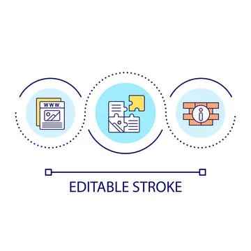 Building website structure loop concept icon 库存插图