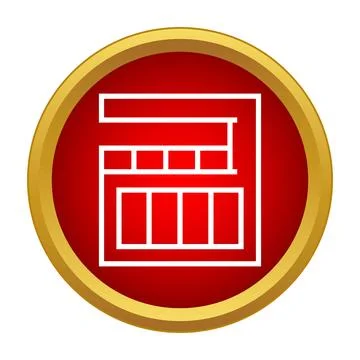 Building window icon with golden ring frame Stock Illustration