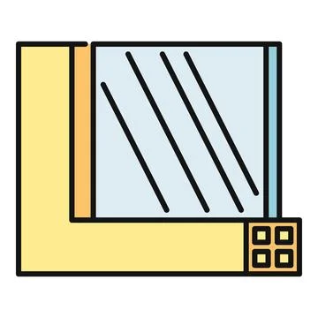 Building window icon showing construction and renovation element Ilustración de archivo