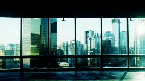 From building window to view modern architecture in Beijing. Vídeos de archivo 21927283