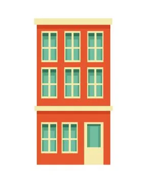 Building with windows isolated icon Ilustración de archivo