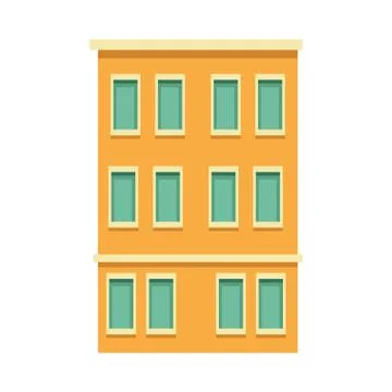 Building with windows isolated icon Ilustración de archivo