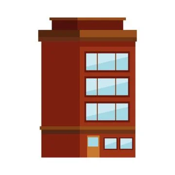 Building with windows isolated icon Ilustración de archivo