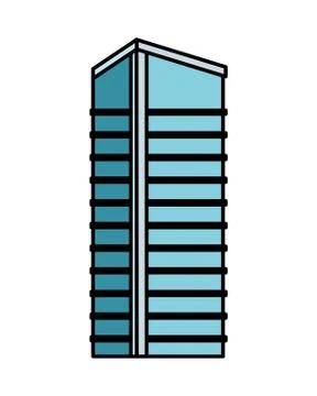 Building with windows isolated icon Ilustración de archivo