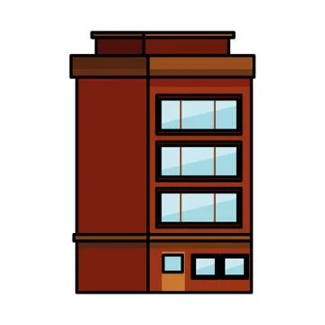 Building with windows isolated icon Ilustración de archivo