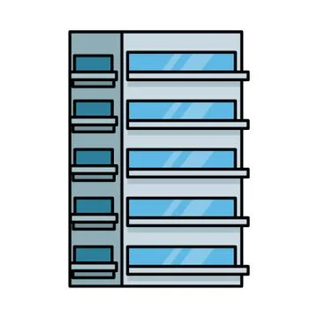Building with windows isolated icon Ilustración de archivo