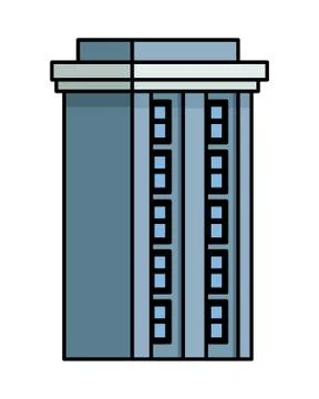 Building with windows isolated icon Ilustración de archivo