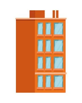 Building with windows isolated icon Ilustración de archivo