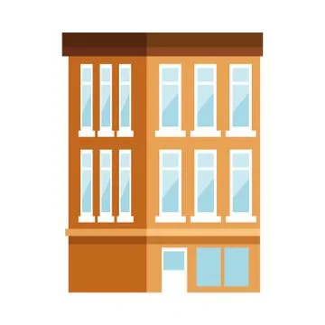 Building with windows isolated icon Ilustración de archivo
