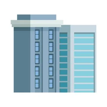 Building with windows isolated icon Ilustración de archivo