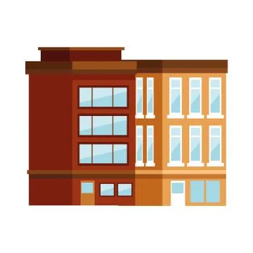 Building with windows isolated icon Ilustración de archivo