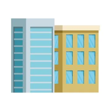 Building with windows isolated icon Ilustración de archivo