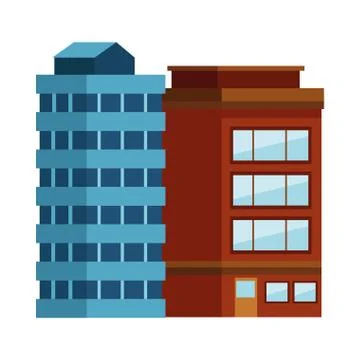 Building with windows isolated icon Ilustración de archivo