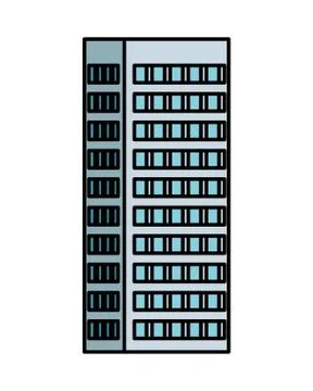 Building with windows isolated icon Ilustración de archivo