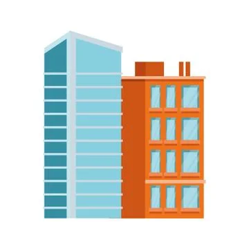 Building with windows isolated icon Ilustración de archivo