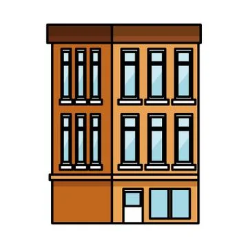Building with windows isolated icon Ilustración de archivo