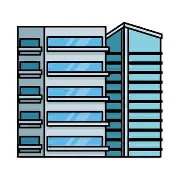 Building with windows isolated icon Ilustración de archivo
