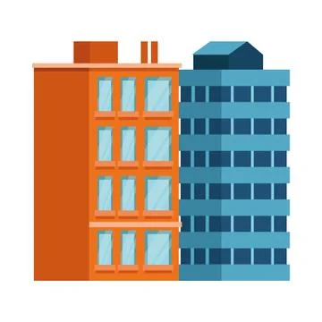 Building with windows isolated icon Ilustración de archivo