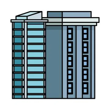 Building with windows isolated icon Ilustración de archivo