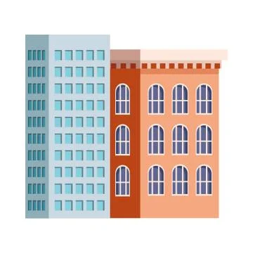 Building with windows isolated icon Ilustración de archivo