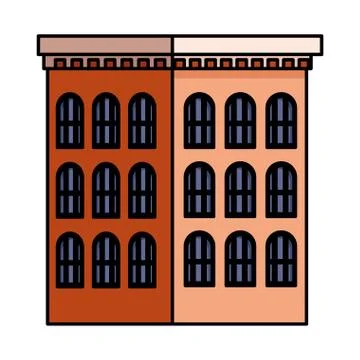 Building with windows isolated icon Ilustración de archivo