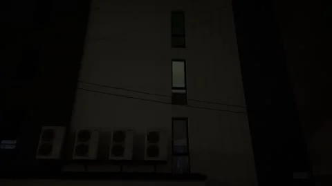 Building windows lighting up and down at night Stock Footage 320910470